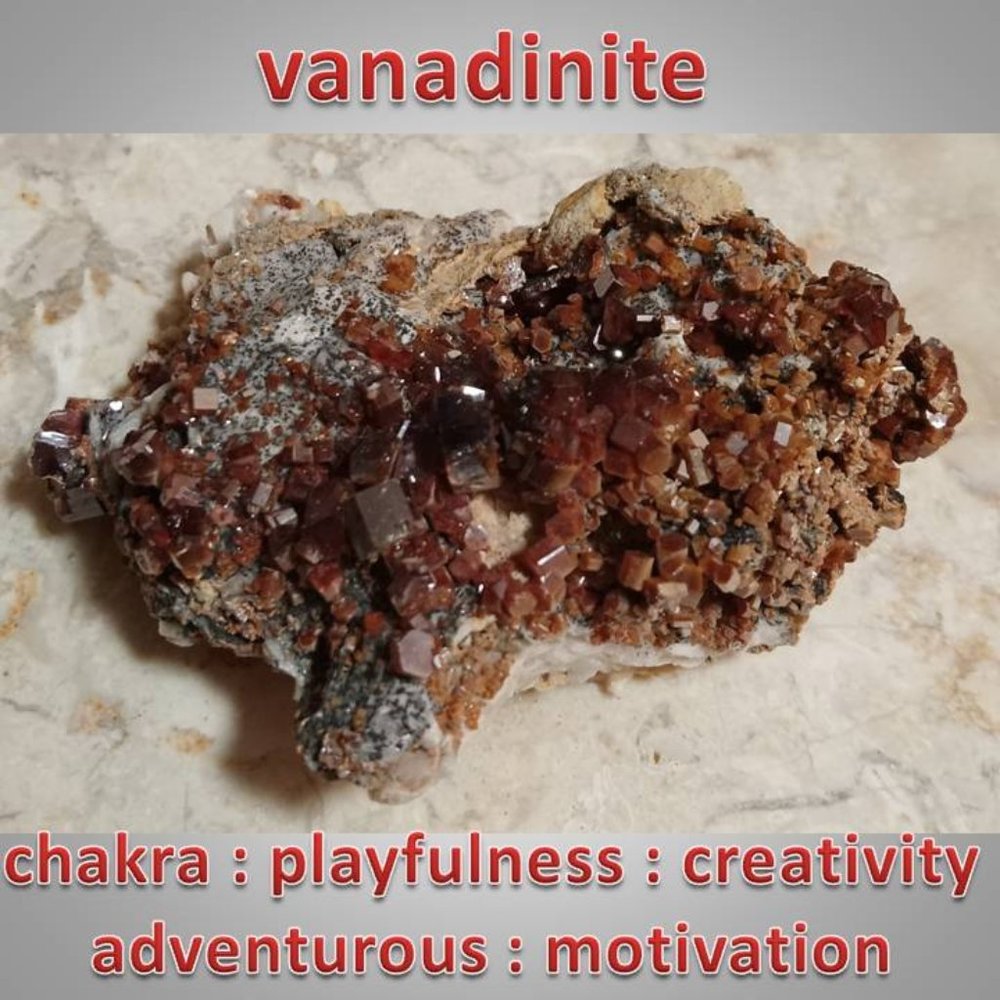 #2 VANADINITE mineral rock crystal stone : CHAKRA adventure MOTIVATION